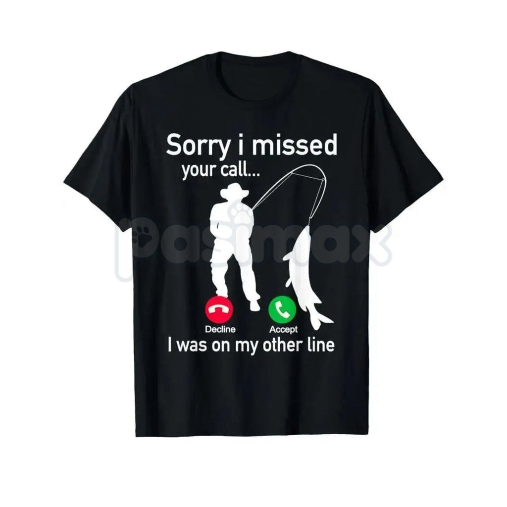 Funny Fishing Phone Call T-Shirt - Hooked Fishing Line Graphic Tee, Sarcastic Fisherman Out of Office Shirt, Premium Heavyweight Bass & Trout Angler Top, Humorous Fishing Gift for Men, Vintage Style Hook Line & Sinker Tee